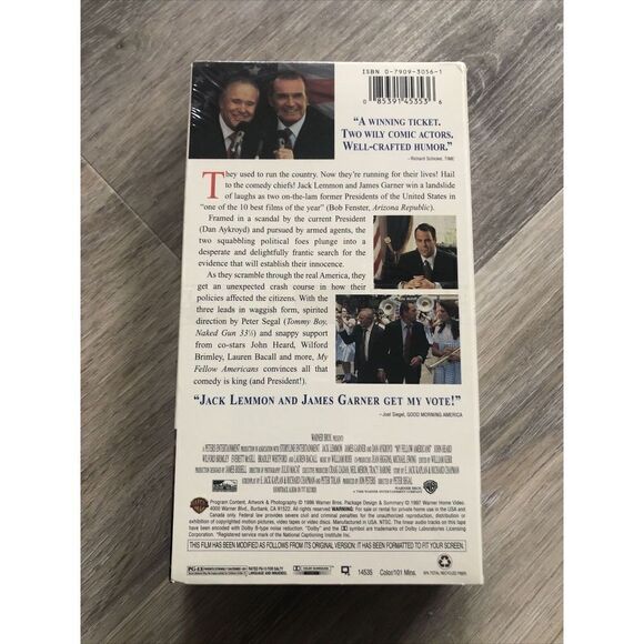 My Fellow Americans VHS Jack Lemmon, James Garner, Dan Aykroyd Comedy - Picture 2 of 2